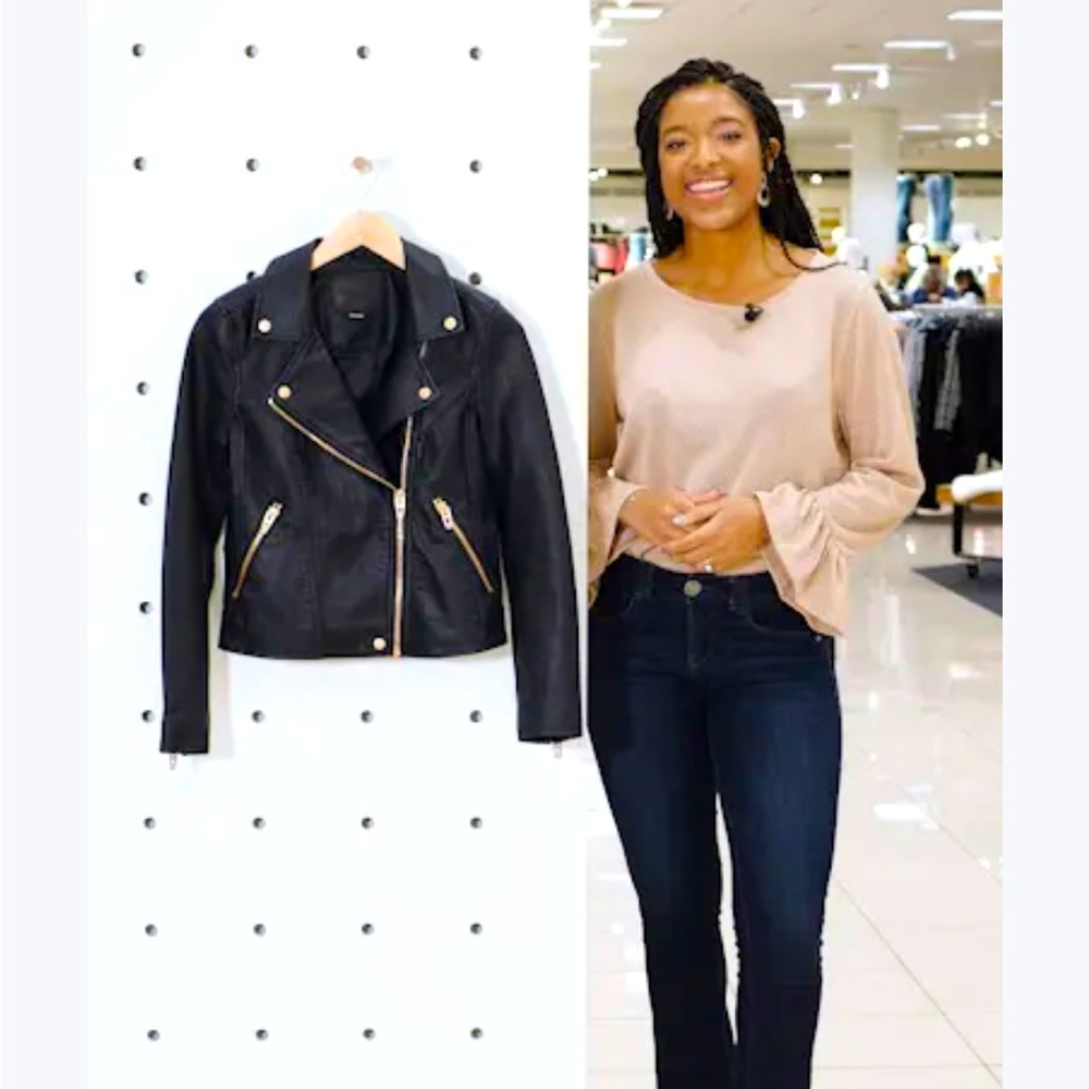 Blank NYC Cropped Leather Moto Jacket